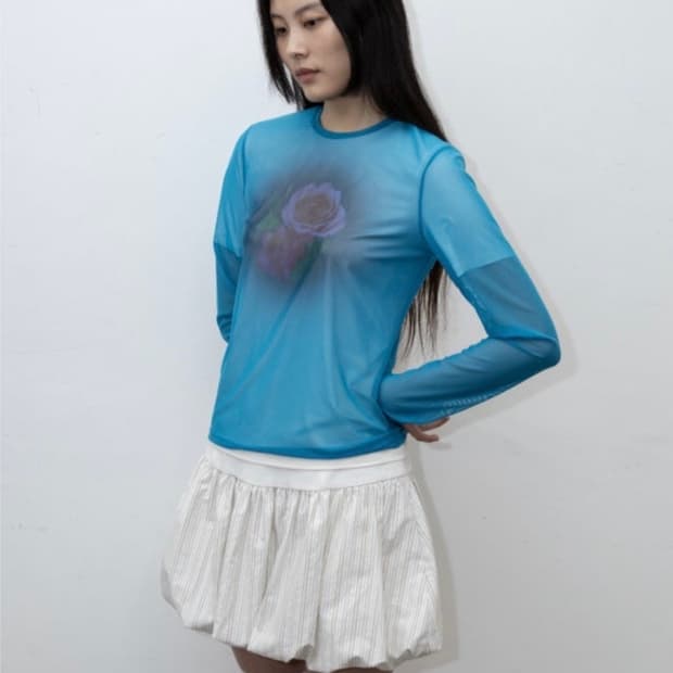 지수리 jisoolee 스트라이프 벌룬 스커트