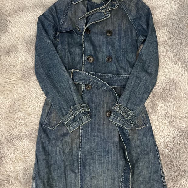 빈티지 랄프로렌 데님 트렌치 코트 S