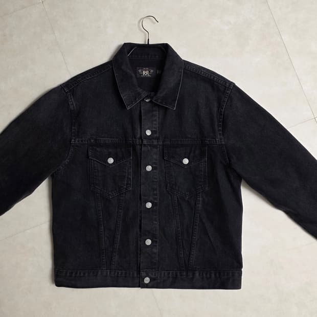RRL 더블알엘 3세대 흑청 데님 트러커 L