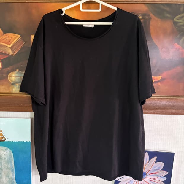 엘무드 스쿱넥 티셔츠 50사이즈 블랙