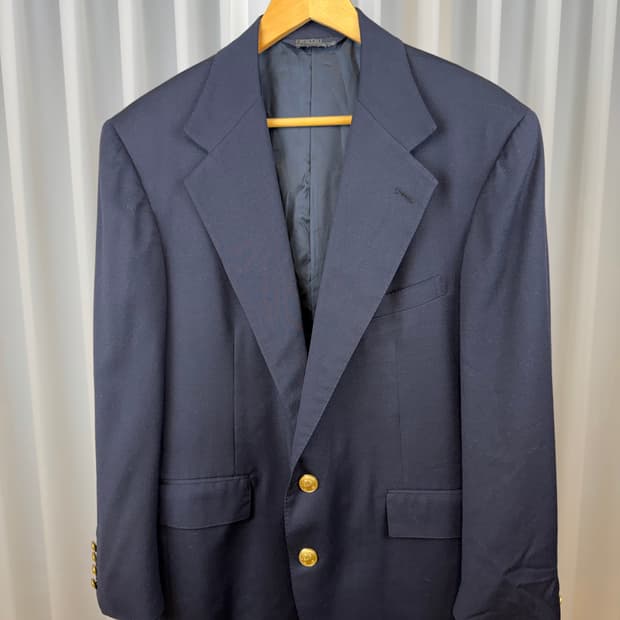 Polo]90‘s(구)폴로 금장 블레이저 네이비 유니온 메이드 44