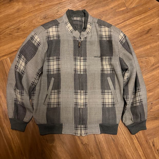 BANDO VENTURA GRAY WOOL SQUARE BOMBER