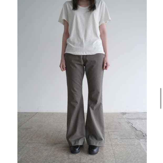 애프터먼데이 부츠컷 boots-cut cotton pants 브라운