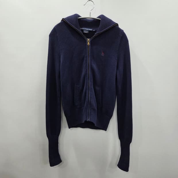 폴로랄프로렌 스포츠 우먼 세일러카라 니트집업 네이비 M