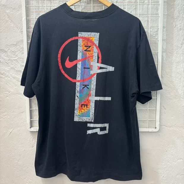90s 나이키 올드스쿨 빈티지 빅 프린팅 로고 반팔 티셔츠 L
