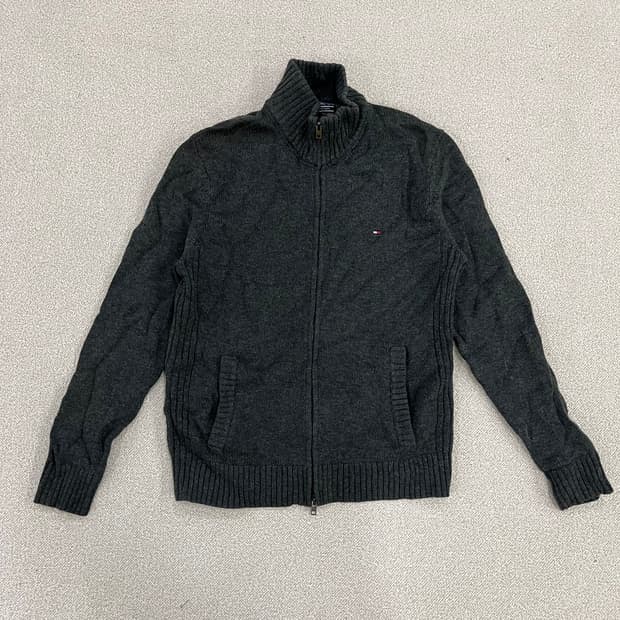 [L] 타미힐피거 케이블 니트 집업 가디건 0115M1