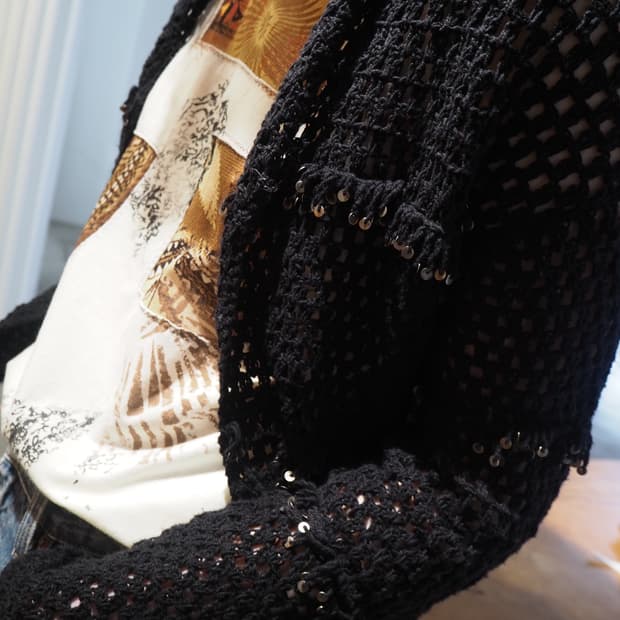 vintage sequin trim cardigan 