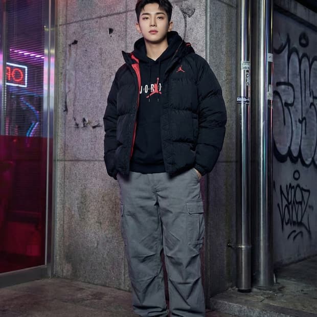 조던 에센셜 퍼퍼 블랙레드 패딩_XXL