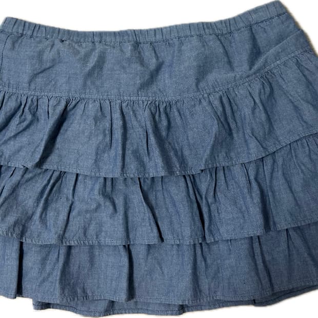 빈티지 청 프릴 스커트