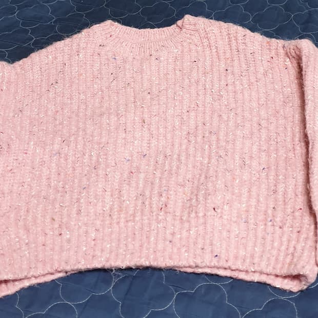 크롭 긴팔 니트 핑크 (S)