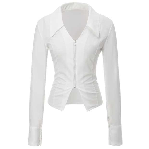 카키포인트 V Zip-up Shirts(White)