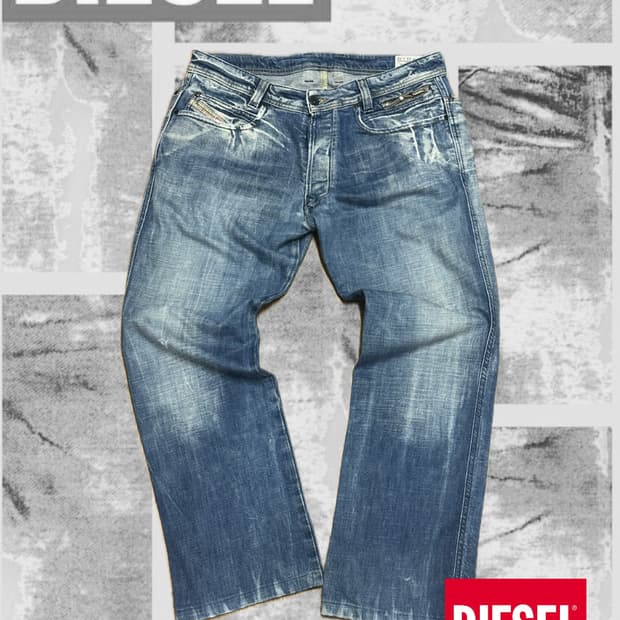 Diesel classic distressed wash jeans 