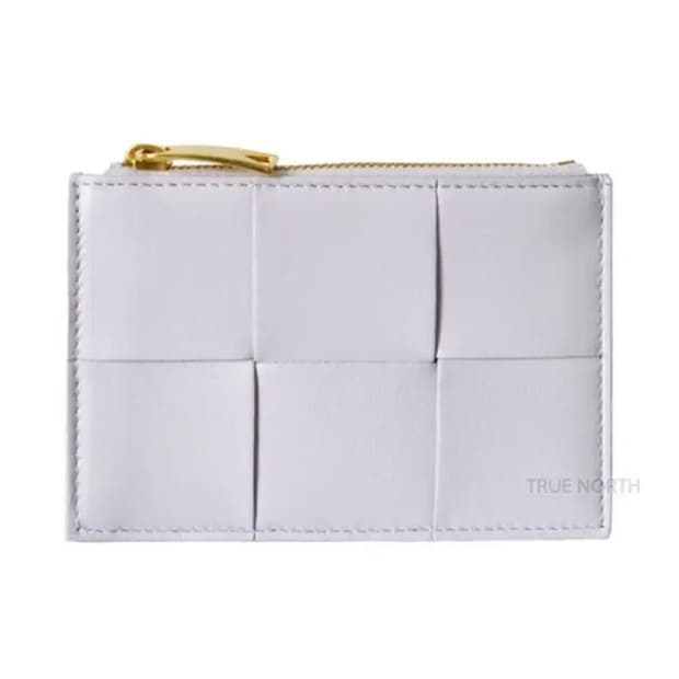 보테가 베네타 오이스터 카세트 지퍼 카드 지갑 라벤더