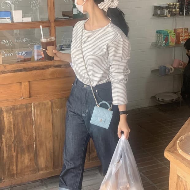 게드 ged 스트라이프 긴팔 티셔츠 