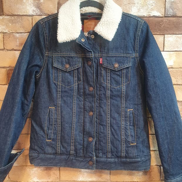 리바이스 쉐르파 트러커 데님 다운 자켓 XS
