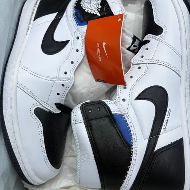 조던 1 x 프라그먼트 x 유니온 LA 하이 OG SP 화이트 블랙