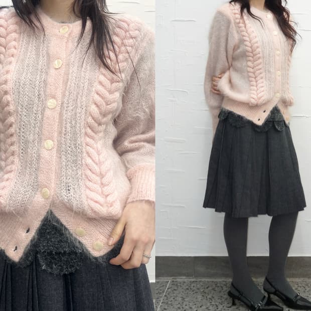 bold cable mohair cardigan