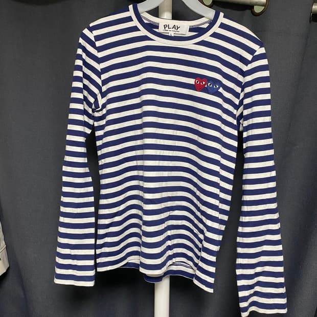 꼼데가르송 더블와펜 롱슬리브 네이비 L