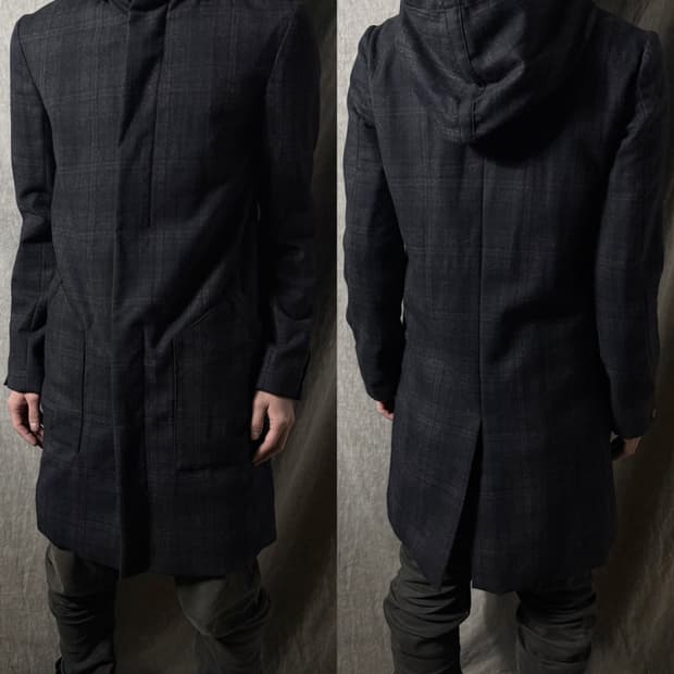 Lumen et Umbra Hooded Check Coat 