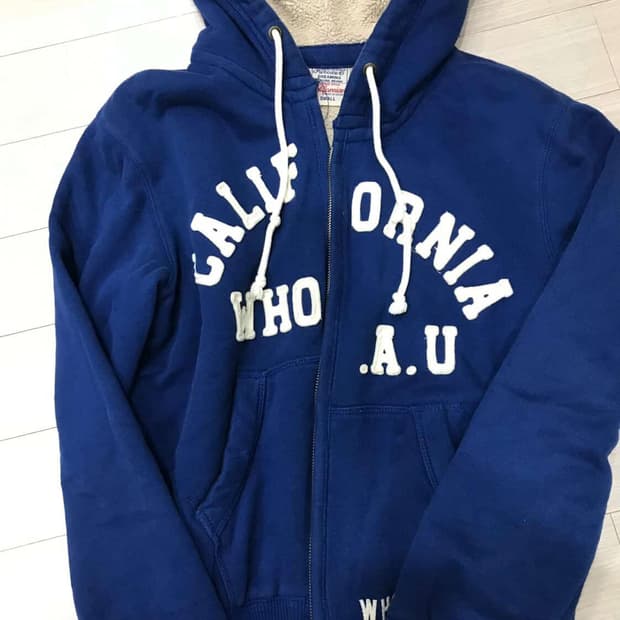 후아유 딥블루 후드집업