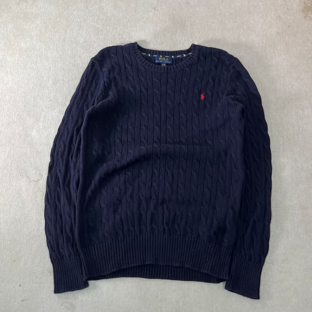 95 폴로랄프로렌 네이비 꽈배기 니트