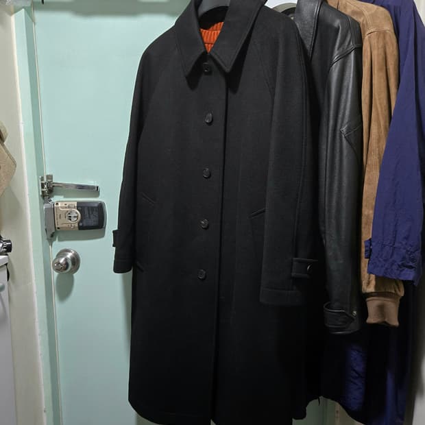 마마가리 캐시미어 블렌드 오버사이즈 맥코트 50 블랙 XL 105 110
