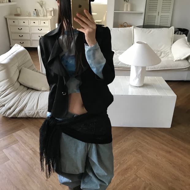 vintage stripe pattern button jacket