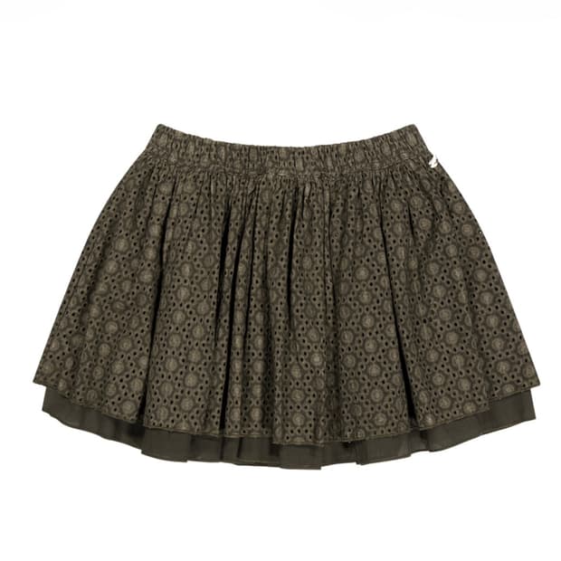 코이세이오 플라워 펀칭 스커트 브라운