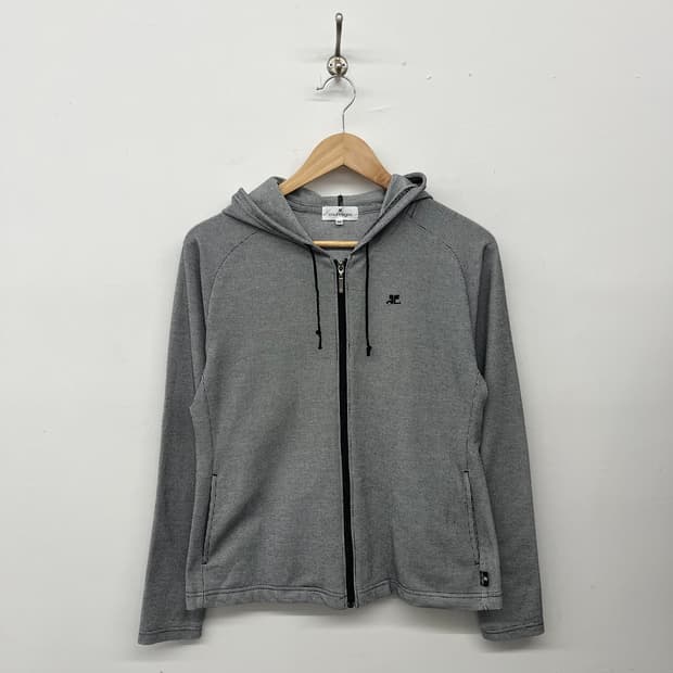 꾸레쥬 체크 패턴 후드 집업 여S