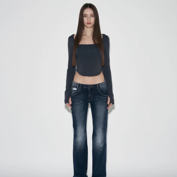 플노팔 25Vintage Washing Boots-Cut Denim