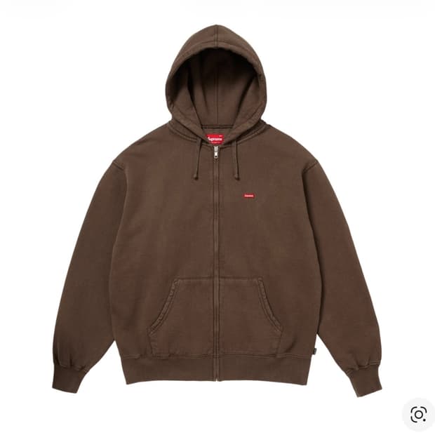 슈프림 스몰 박스 집업 후드 스웨트셔츠 다크 브라운 - 25FW XL