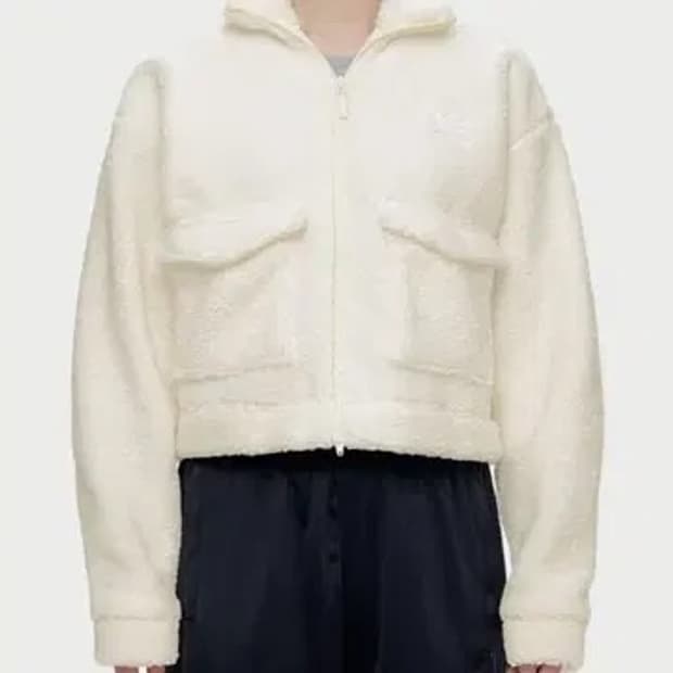 아디다스 여성 테디 자켓 오버핏 크롭 S