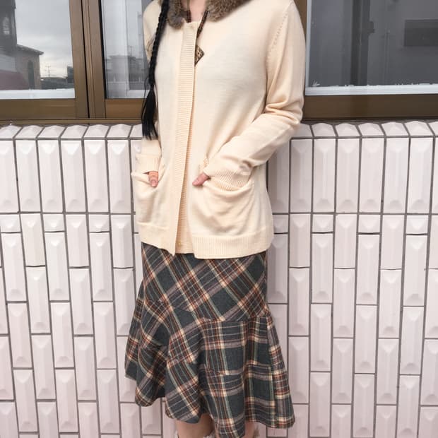 Fur hood knit zip up