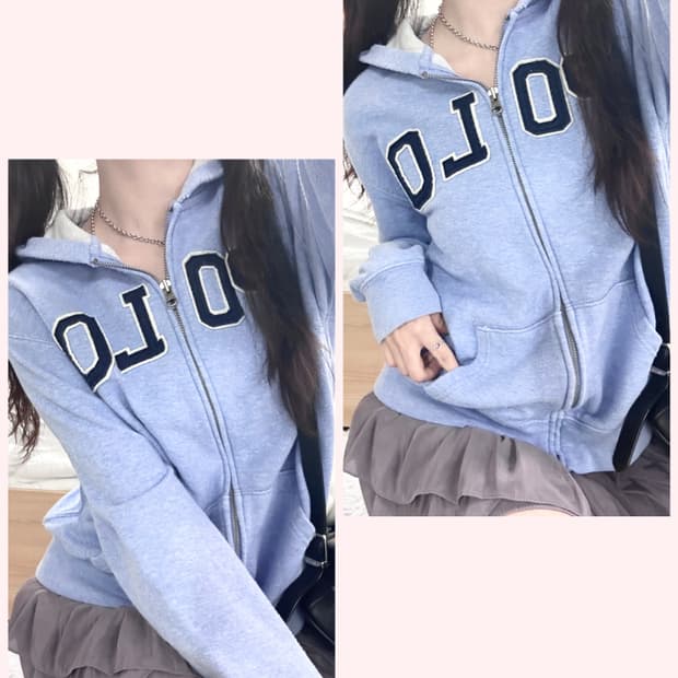 폴로 빅로고 뮤트소라 후드집업