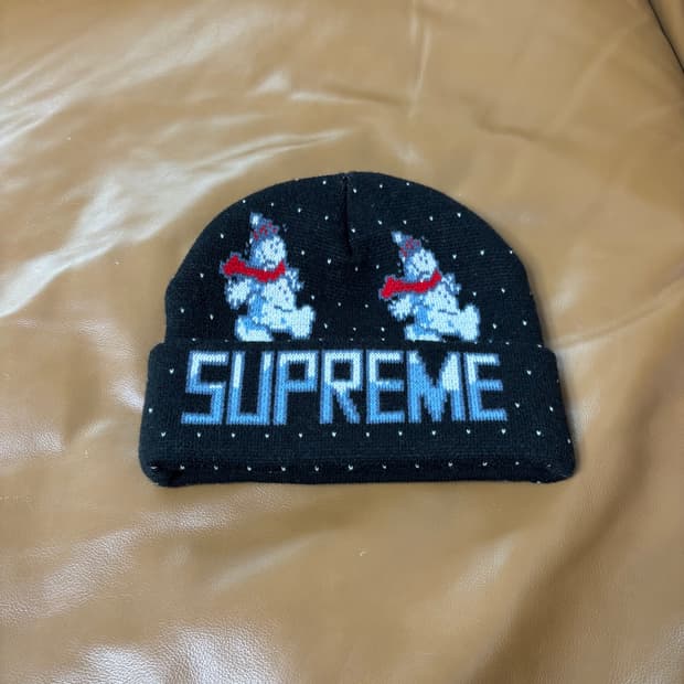 슈프림 비니 모자 21fw 스노우맨 블랙