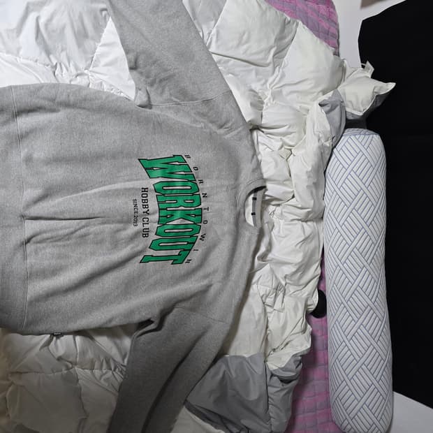 본투윈 워크아웃 맨투맨 기모 회색