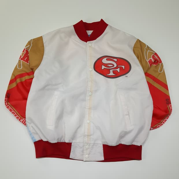 CL303 L 초크라인 90s 미국판 폴리 화이트레드골드 자켓