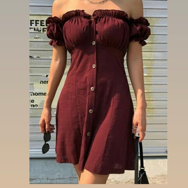핀터레스트 버건디 오프숄더 원피스 (브랜디멜빌st 로판여주르네상스페어리)