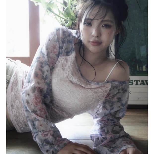 한땀한땀 모란괴석도 보트넥 M
