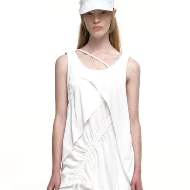 NACHE SHIRRING LAYERED SLEEVELESS IVORY