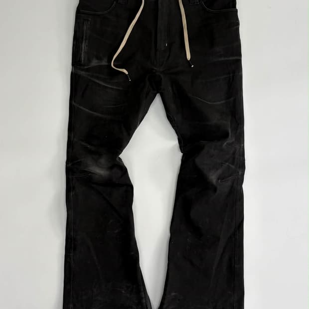 빈티지 흑청 플레어진 데님 팬츠