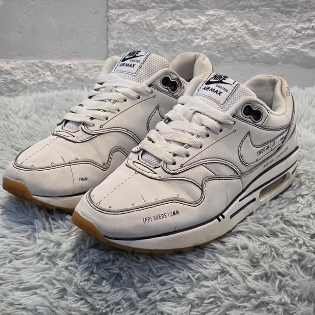 7q-23:나이키 에어맥스 1 스케치 투 셀프 화이트 (23cm)-희귀템