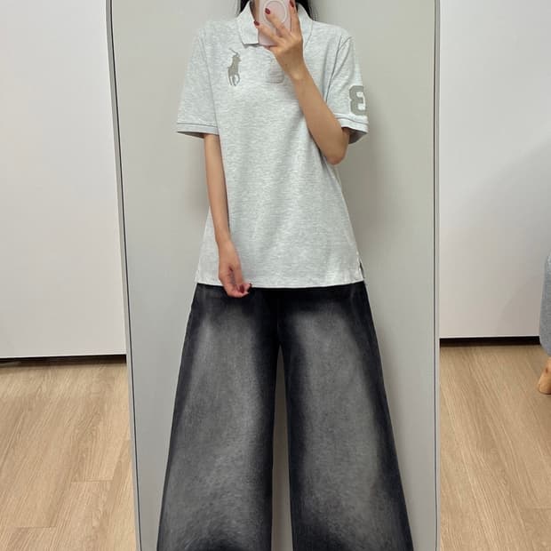폴로 랄프로렌 빅포니 그레이 카라 반팔 티셔츠