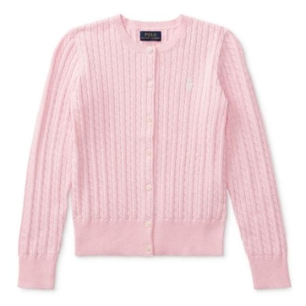 폴로 걸즈 가디건 핑크 XL