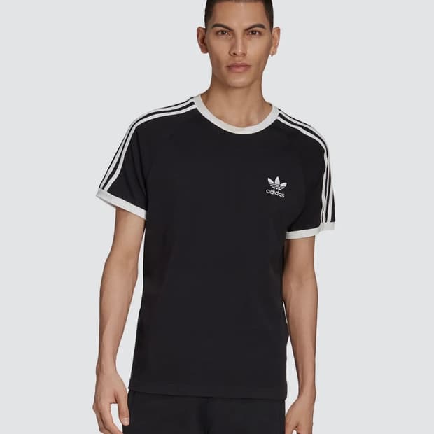 아디다스 스트라이프 링거 반팔 티셔츠 S