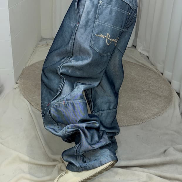 Sean John 실버 힙합 데님 팬츠