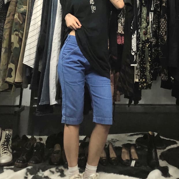Evisu 7부기장 데님팬츠