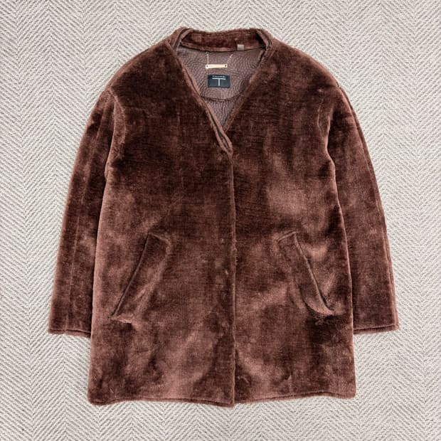 타하리 브라운 퍼 코트 자켓 v1037