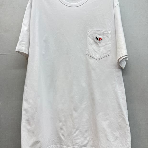 메종키츠네 트리콜로르 폭스 원포켓 반팔티 XL(L)