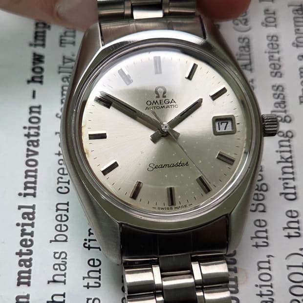 레어] 빈티지 오메가 씨마스터 실버 파티나 다이얼 브레이슬릿 ver.